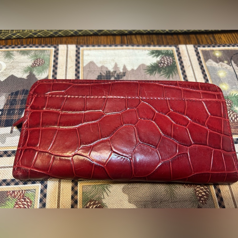 Brighton Red Embossed Wallet - Picture 2 of 6